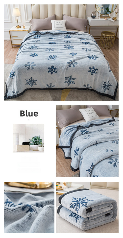 Blue Floral Fantasy 100x150CM Premium Double-Sided Print Flannel Blanket - Soft All-Season Air Conditioning Throw for Office Nap & Travel - Image 2