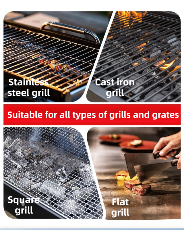 3-in-1 Sliver Cordless Electric Grill Cleaner Built-in LED & USB Charging - Waterproof High Power BBQ Cleaning Brush with 2-Speed Setting - Image 7