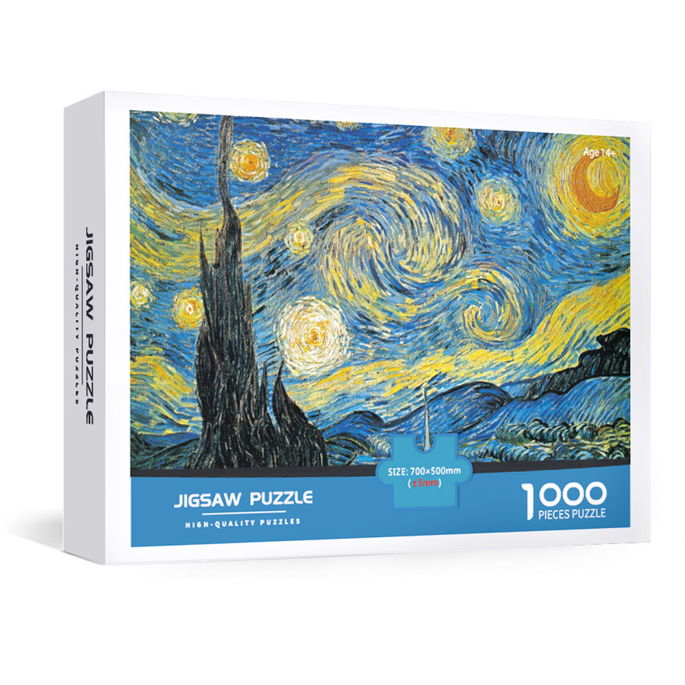 1000-Piece Large Jigsaw Puzzles with 70x50CM Display (Starry Sky Theme) - 6 LetterAlphabetical Zone Partitioning, Stress-Relief Educational Toy for Teens & Adults - Image 1