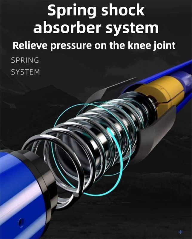 53-110 CM Blue Ultralight Telescopic Aluminum Trekking Pole (4-Section T-Handle) - Professional & Compact Shock-Absorbing Trail Support - Image 3