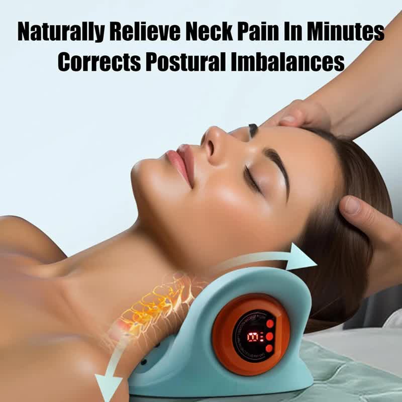 Intelligent Cervical Traction Pillow with Heat Compression & Magnetic Therapy - Red Light Therapy & EMS Pulse Dual-Angle Neck Massager - Image 4