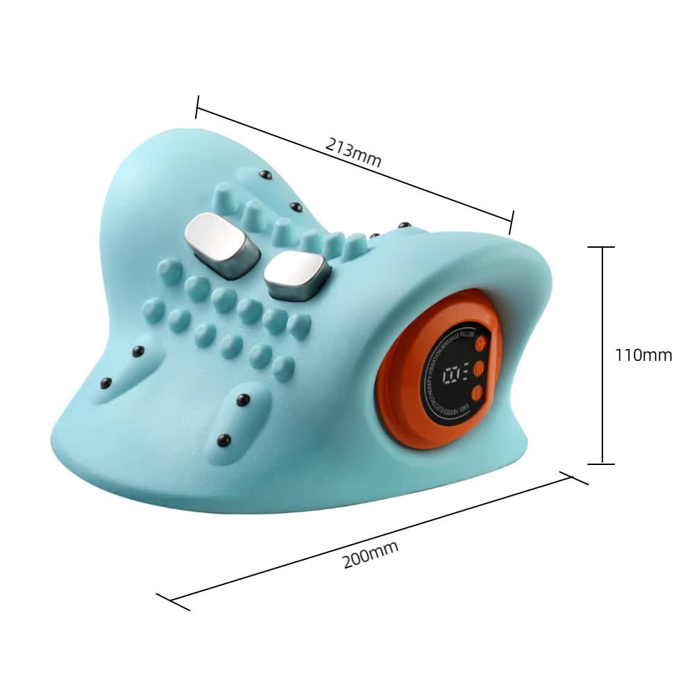 Intelligent Cervical Traction Pillow with Heat Compression & Magnetic Therapy - Red Light Therapy & EMS Pulse Dual-Angle Neck Massager - Image 6