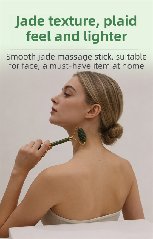 4-in-1 Natural Xiuyan Jade Facial Roller and Gua Sha Set for Face and Body Massage - Image 3