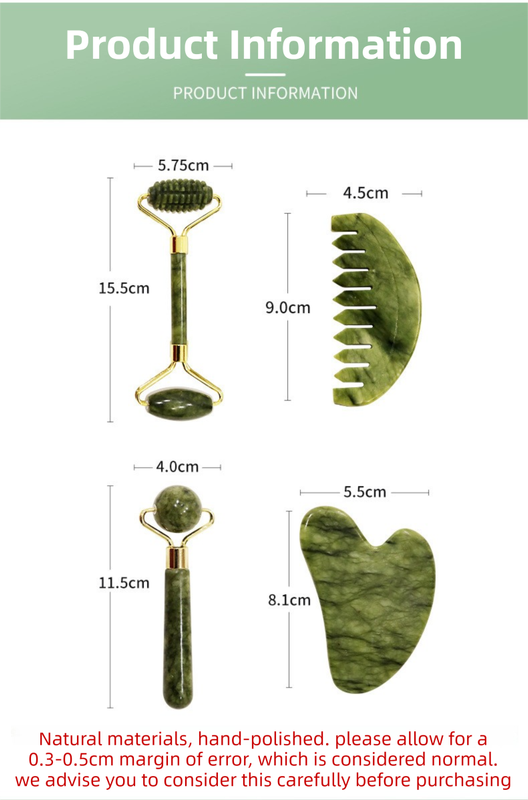 4-in-1 Natural Xiuyan Jade Facial Roller and Gua Sha Set for Face and Body Massage - Image 4