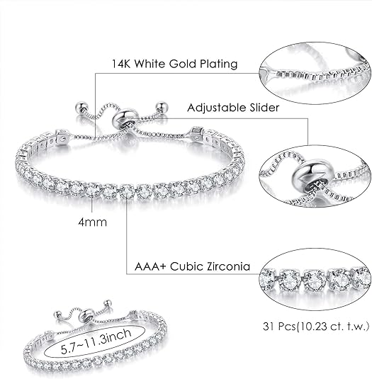 Silver High-Sparkle Cubic Zirconia Double Row Iced-Out Tennis Bracelet (5.7