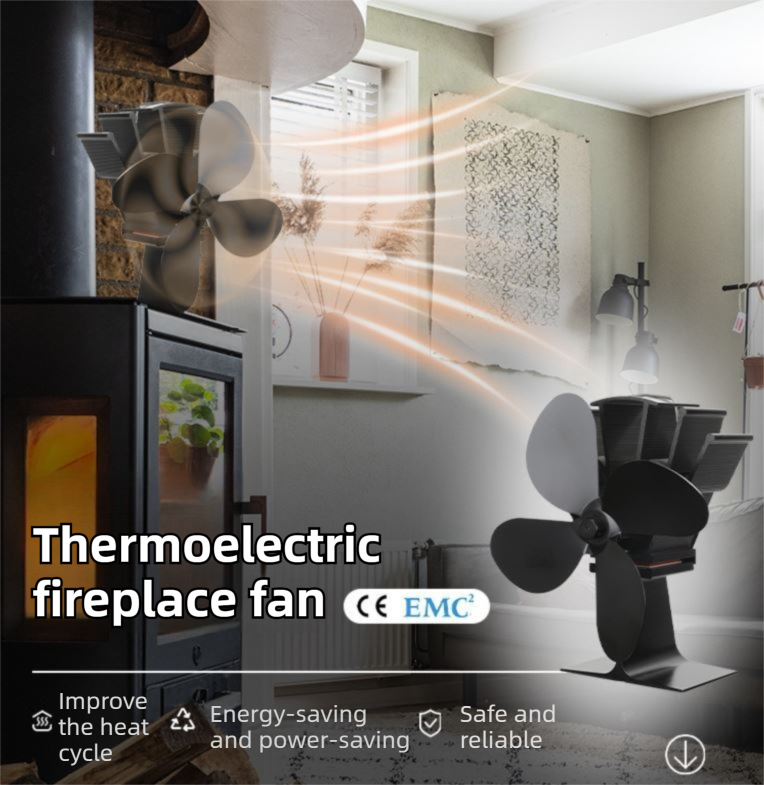 Mini Heat-Powered Fireplace Fan - Eco-Friendly and Self-Powered Silent Thermal Air Circulation Fan for Home Heating (No Electricity) - Image 2