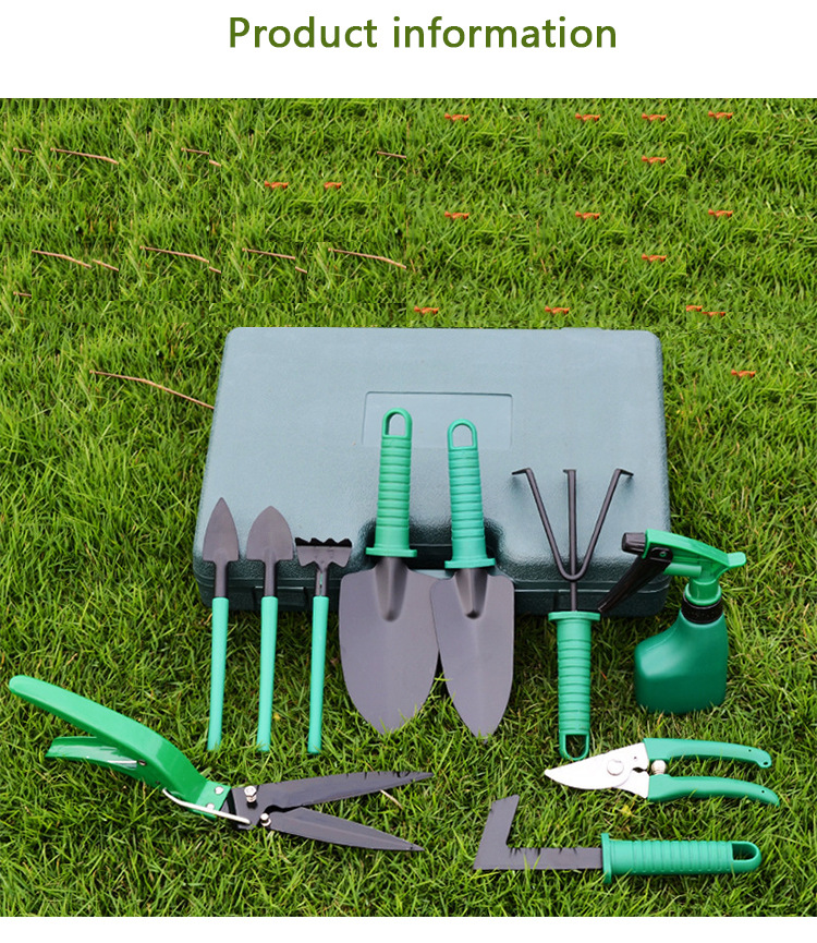 10-Piece Green Professional Garden Tool Set with Carrying Case - Ergonomic Gardening Kit for Digging, Weeding & Pruning - Image 2