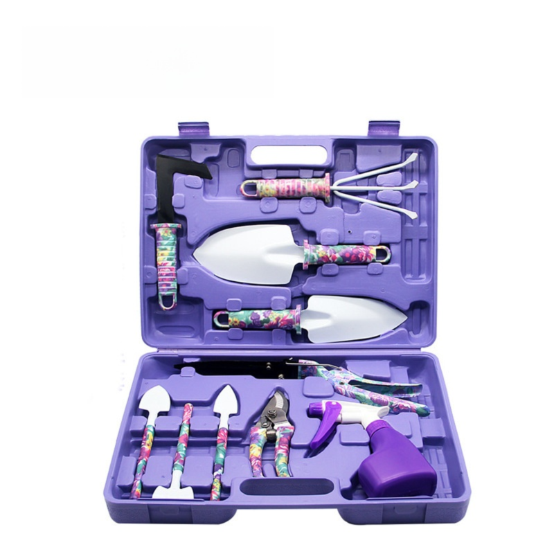 10-Piece Purple Professional Garden Tool Set with Carrying Case - Ergonomic Gardening Kit for Digging, Weeding & Pruning - Image 1