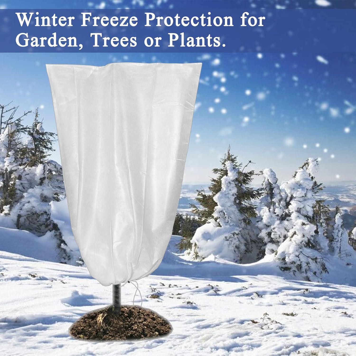 4-Pack Winter Plant Cold Protection Covers with Zipper & Drawstring - Thickened Frost Thermal Blankets and UV Resistant Shrub Jackets (80 x 120 CM) - Image 3