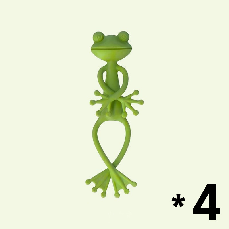 4-Pack Flexible Frog Plant Ties & Multifunctional Organizers - Reusable Weather-Proof Garden Twists and Whimsical Support Hooks - Image 1
