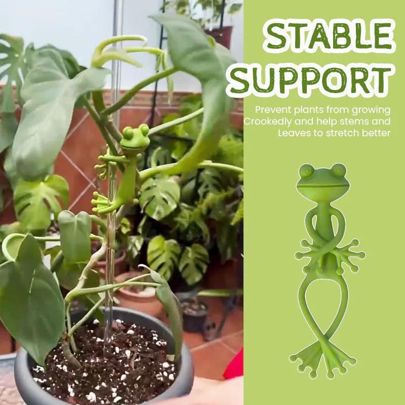 4-Pack Flexible Frog Plant Ties & Multifunctional Organizers - Reusable Weather-Proof Garden Twists and Whimsical Support Hooks - Image 3