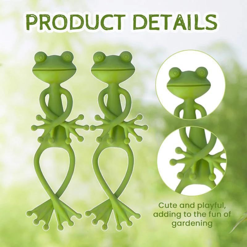 5-Pack Flexible Frog Plant Ties & Multifunctional Organizers - Reusable Weather-Proof Garden Twists and Whimsical Support Hooks - Image 5