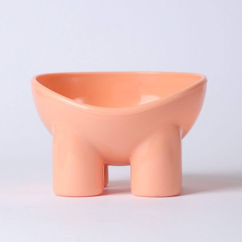 2-Pack Macaron Pink Elevated Pet Bowls with Anti-Tip 4-Leg Base - Ergonomic Tilted Neck Protection Cat Food & Water Bowls - Image 1