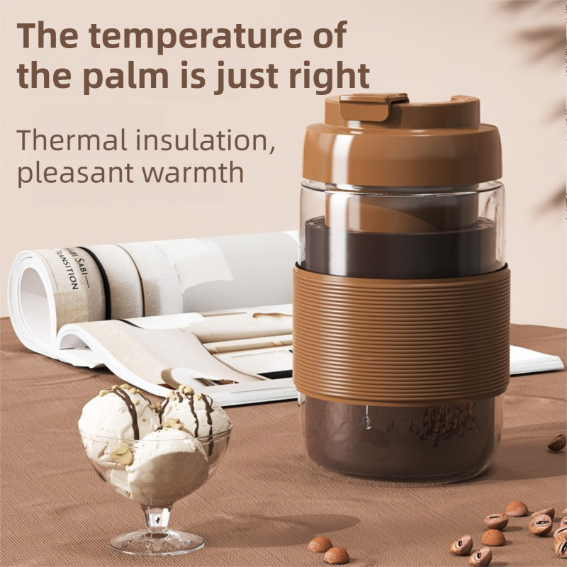 Portable Electric Coffee Bean Grinding Cup & Juicer with Safe Hidden Stainless Steel Blades - 420ML USB Rechargeable Travel Brewer - Image 1
