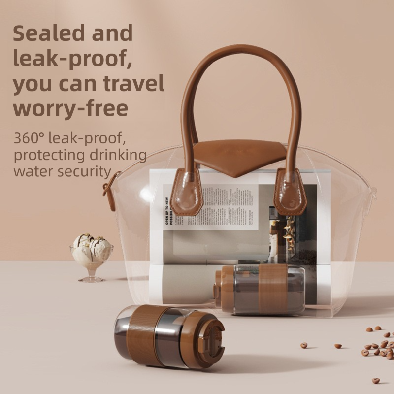 Portable Electric Coffee Bean Grinding Cup & Juicer with Safe Hidden Stainless Steel Blades - 420ML USB Rechargeable Travel Brewer - Image 6