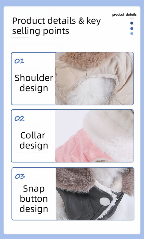 L Size Pink Winter Padded Cotton Dog Thermal Plaid Vest with Faux Fur Collar - Thick Fleece-Lined Warm Pet Jacket - Image 4
