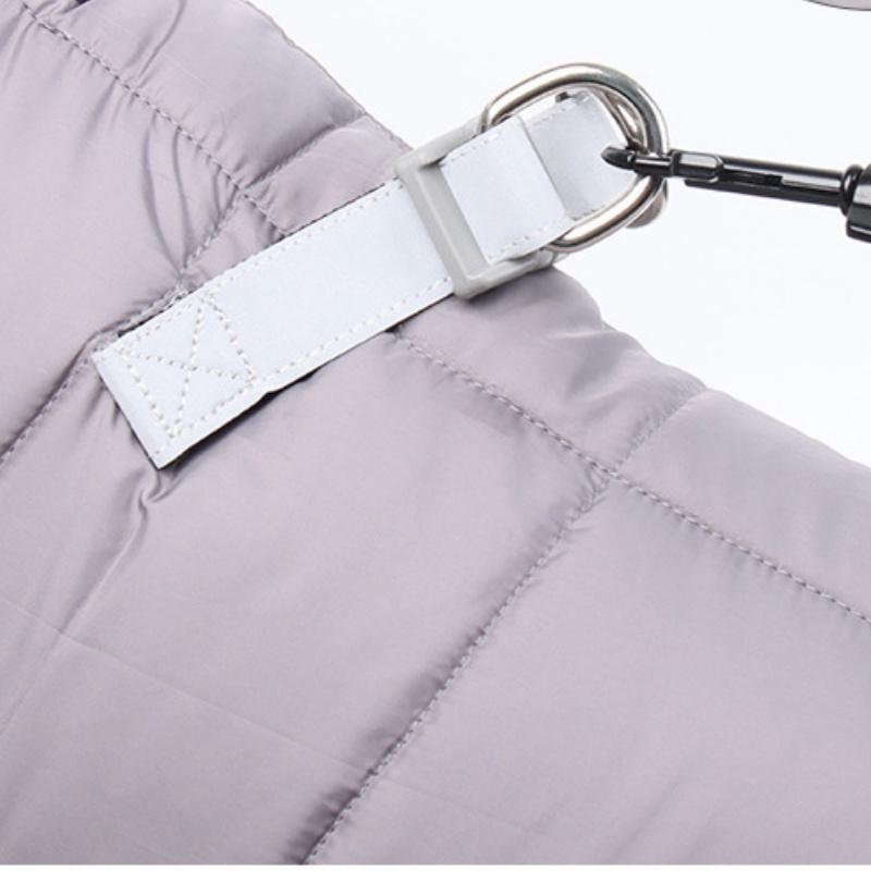 3XL Size Orange Winter Waterproof Dog 4 Leg Jumpsuit for Full Body Warmth - Reflective Windproof Pet Puffer Coat with Integrated Harness - Image 4