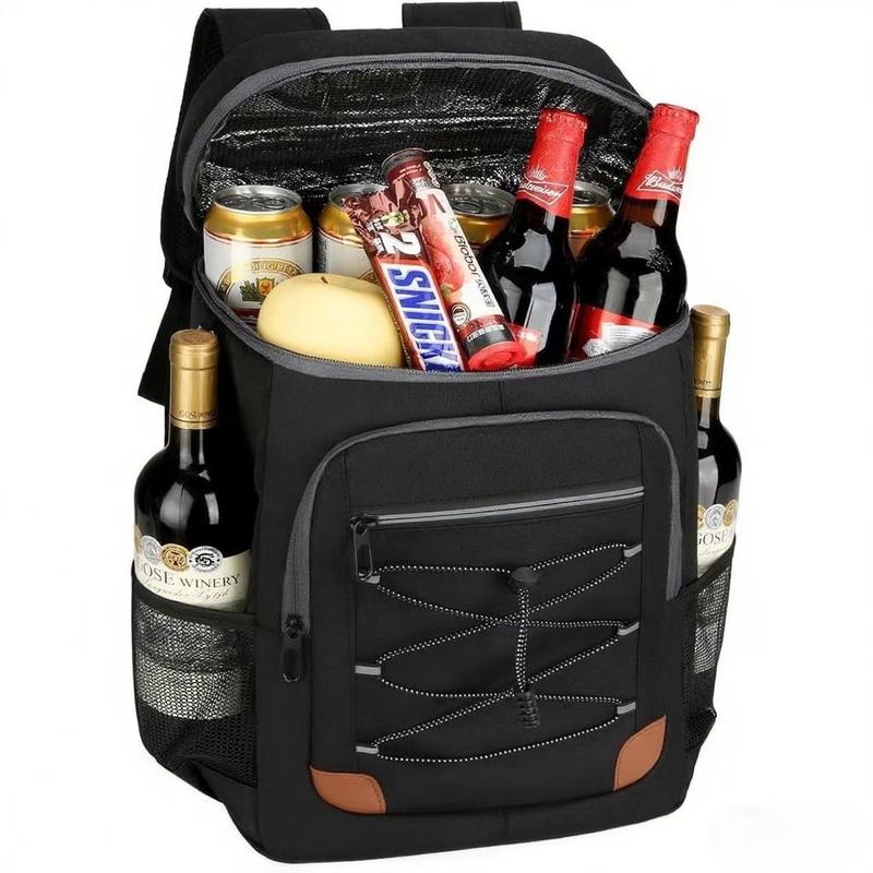 Black 5.55 Gallons Large Insulated Picnic Backpack with Multi Pockets & Leak-Proof Interior - Multifunctional Waterproof Thermal Lunch Bag for Camping, Hiking & Outdoor Travel - Image 1