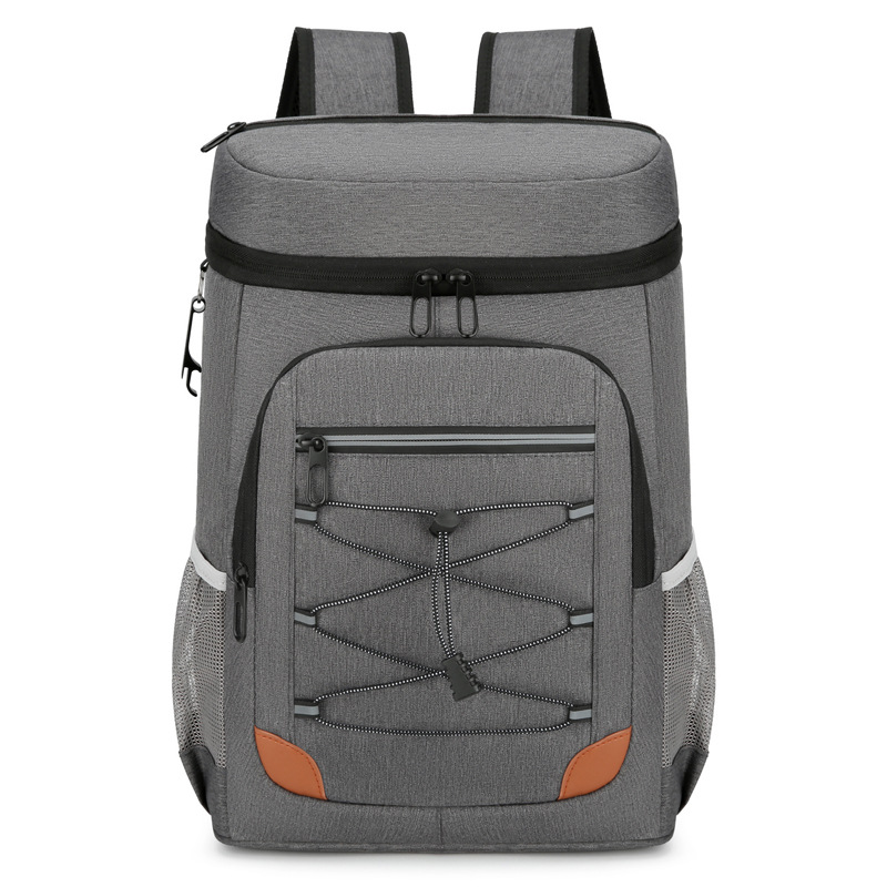 Dark Grey 5.55 Gallons Large Insulated Picnic Backpack with Multi Pockets & Leak-Proof Interior - Multifunctional Waterproof Thermal Lunch Bag for Camping, Hiking & Outdoor Travel - Image 1