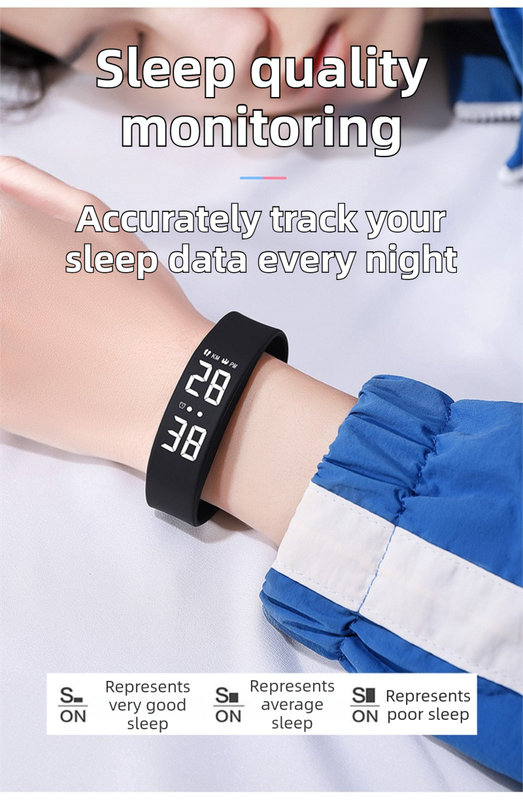 Orange Silent Vibration Alarm Smart Silicone Wristband with 3-Alarm Settings - Discreet Wake-Up Device for Teens & Adults (Horizontal version) - Image 5