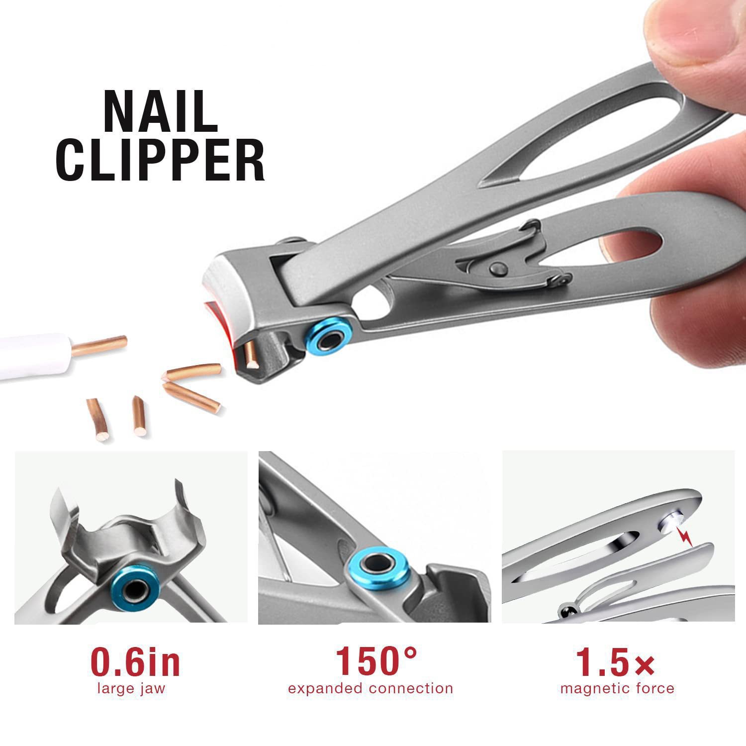 7-Piece Professional Ingrown Toenail Tool Kit - Stainless Steel Precision Pedicure Set with Red Eagle-Nose Clippers & Leather Storage Case - Image 3