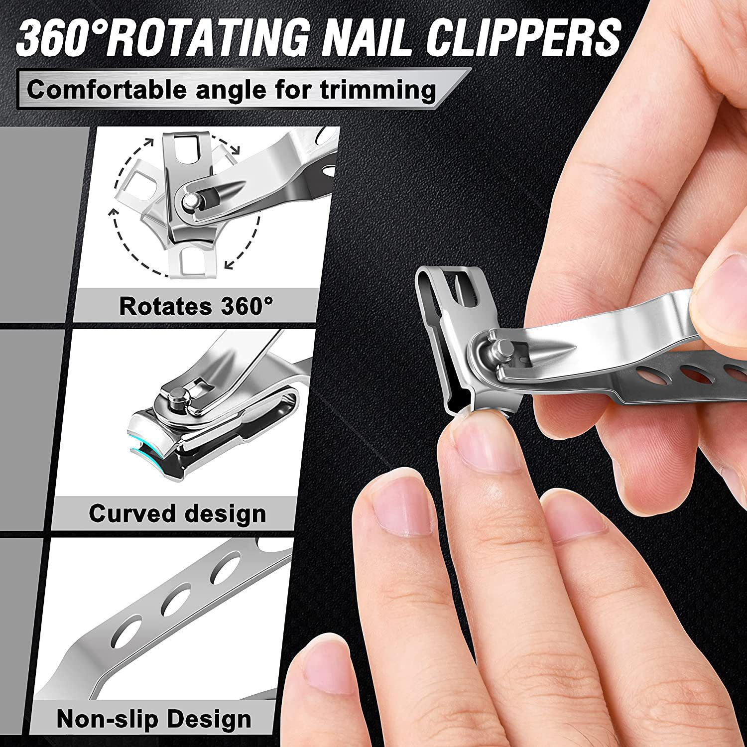 7-Piece Professional Ingrown Toenail Tool Kit - Stainless Steel Precision Pedicure Set with Red Eagle-Nose Clippers & Leather Storage Case - Image 6