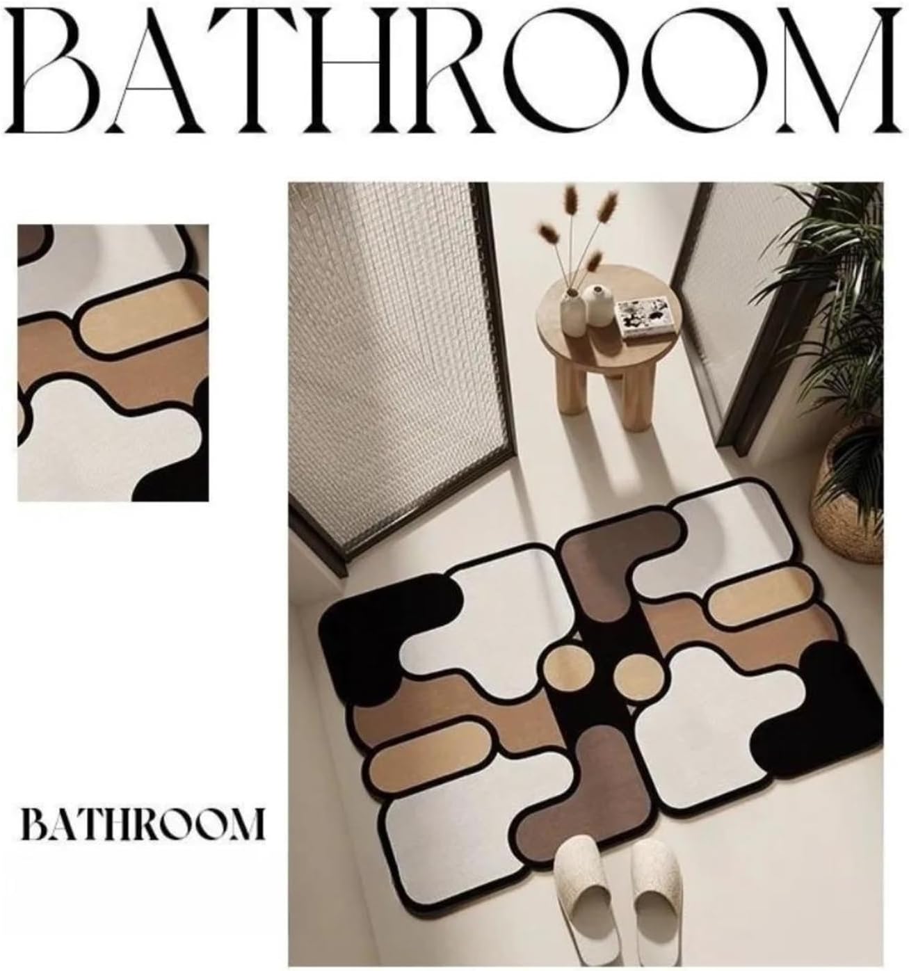 Ultra-Absorbent Instant Dry Diatom Mud Bathroom Mat (50 x 80 CM) - Puzzle Decor Anti-Slip Rubber Rug for Kitchen, Entryway & Shower(Blue) - Image 2