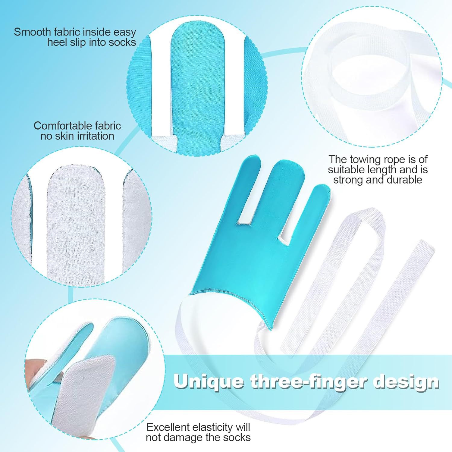 Portable Complete Independent Living Mobility Kit - No-Bend Three Finger Sock Aid & White Extendable 3-in-1 Dressing Hook with Shoe Horn - Image 2