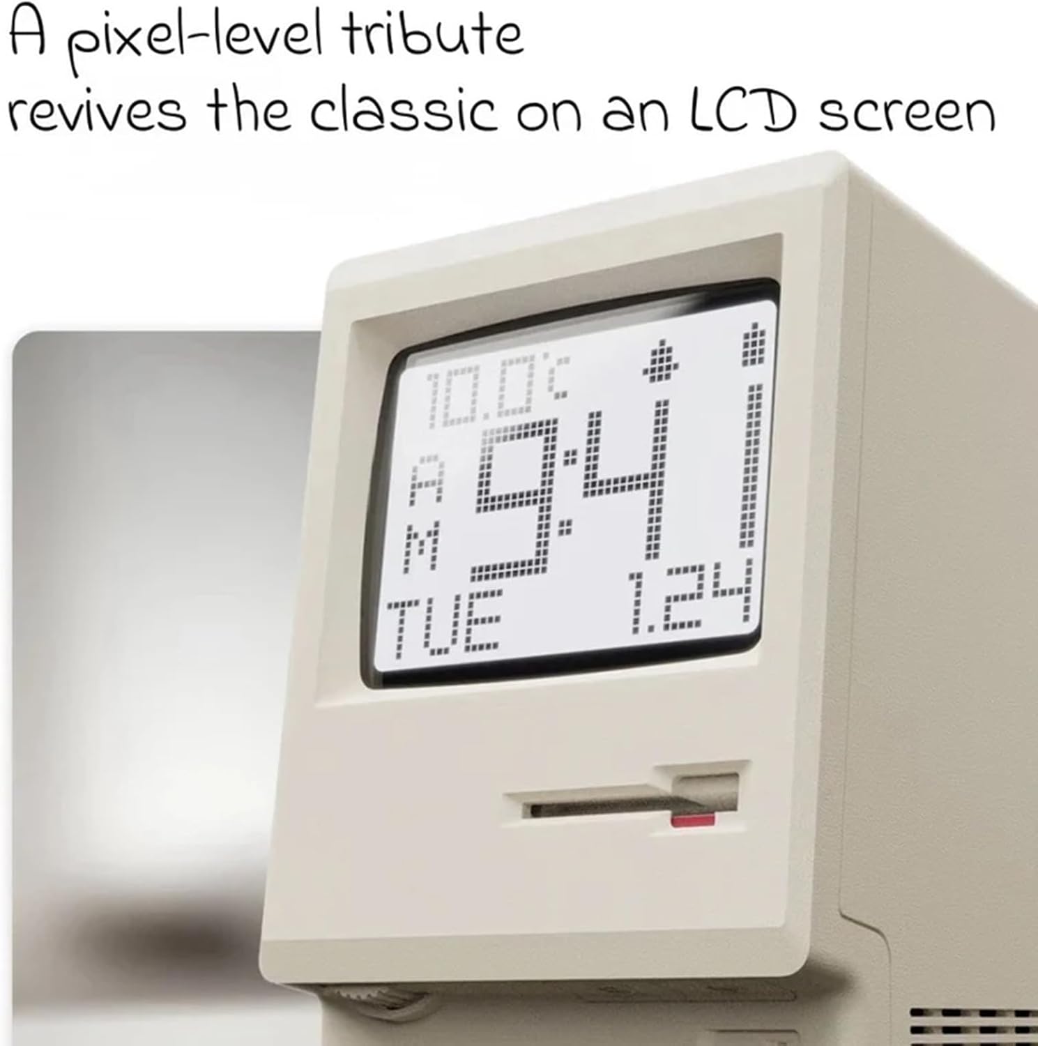 Retro Computer Style Desktop Maclock - Interactive Floppy Disk Switch, 5 Alarm Settings, 3 Display Modes and Stepless Brightness Control - Image 4