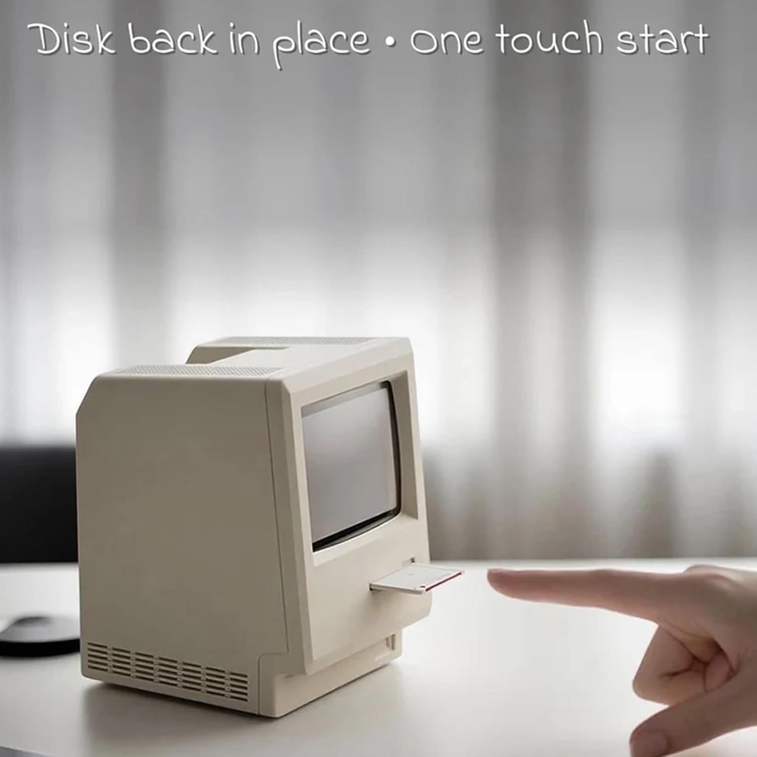 Retro Computer Style Desktop Maclock - Interactive Floppy Disk Switch, 5 Alarm Settings, 3 Display Modes and Stepless Brightness Control - Image 5