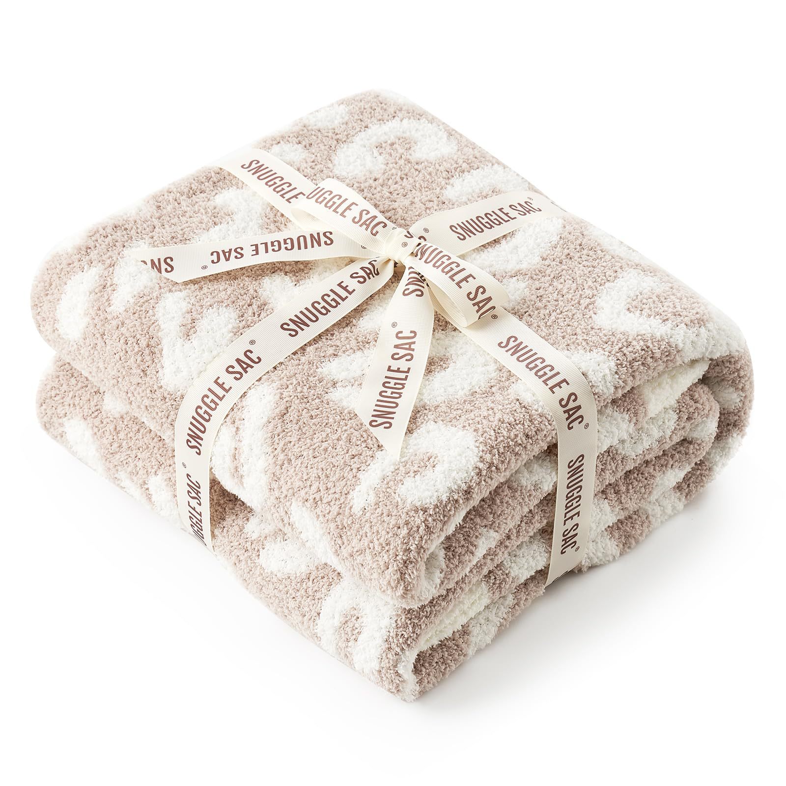 Leopard Print Checkerboard Flannel Throw Blanket(Extra Large 200 x 200 CM) - Anti-Pilling Trendy Soft Plush Blanket for Bed, Sofa & Travel - Image 1
