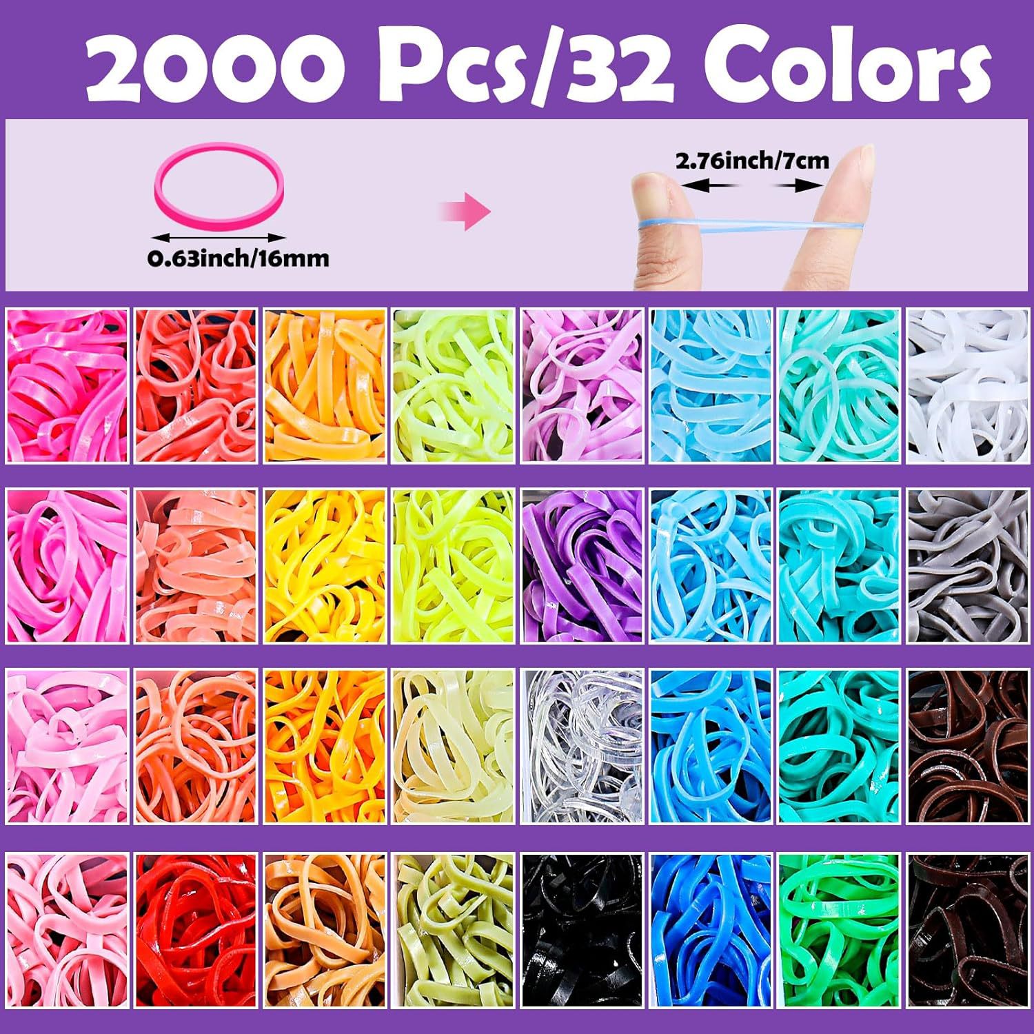2000PCS Candy Macaron Soft Elastic Hair Ties (32-Color) + 11PCS Hair Styling Tools Set with Storage Case for Toddlers & Girls - Image 2