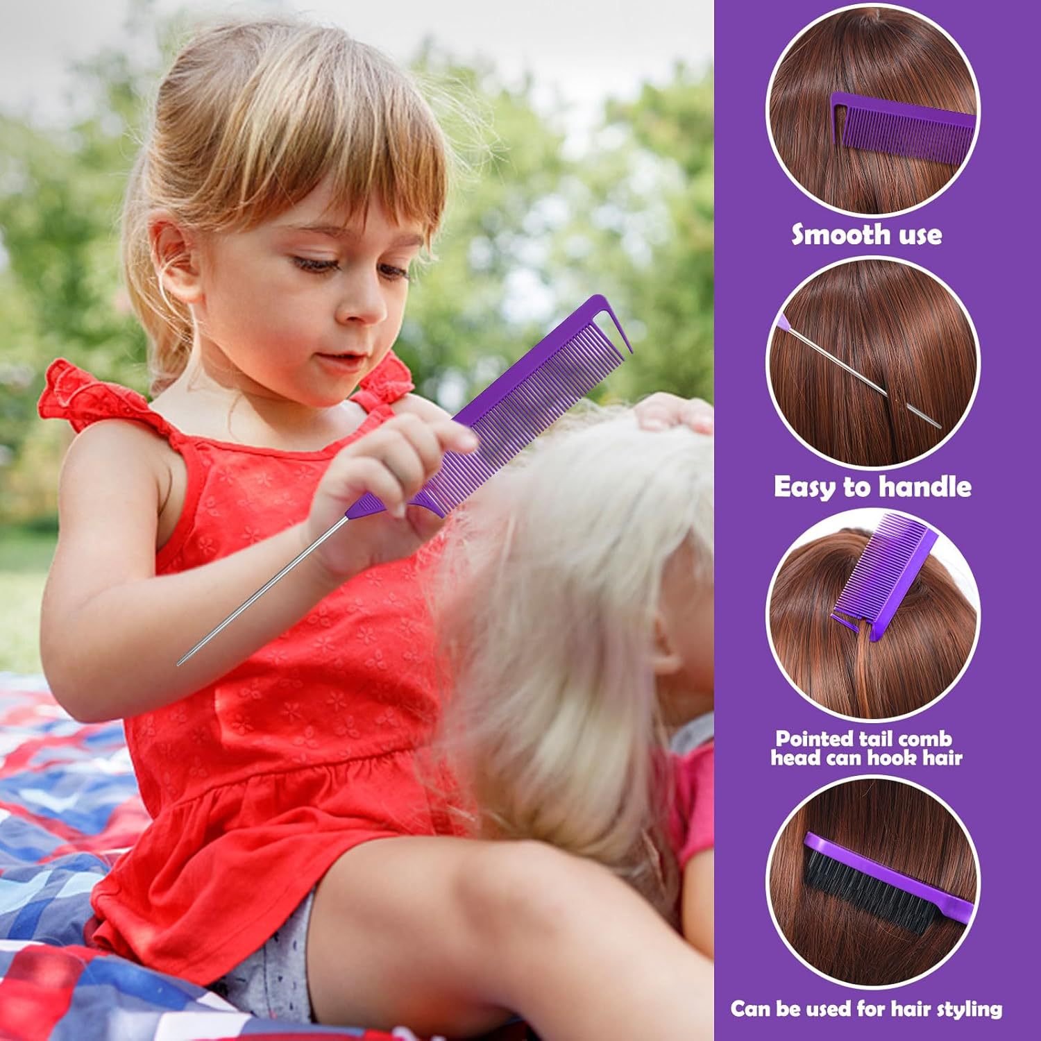 2000PCS Candy Macaron Soft Elastic Hair Ties (32-Color) + 11PCS Hair Styling Tools Set with Storage Case for Toddlers & Girls - Image 5
