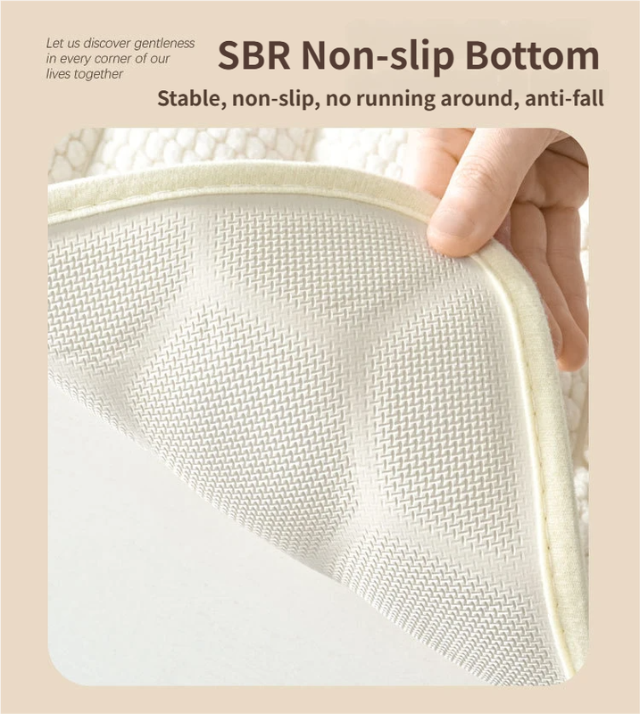 White 3D Honeycomb Textured High-Elastic Memory Foam Bathroom Mat (40 x 60 CM) - Ultra Absorbent Quick-Dry Thickened Door Mat - Image 4