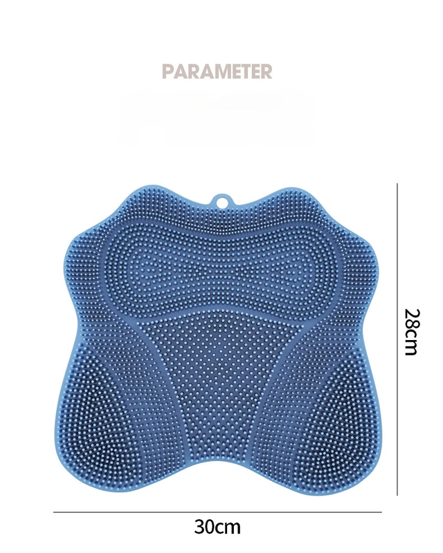 Blue 3D Butterfly Silicone Bath Massage Mat with Suction Cup & Dual-Zone Massage Bristles - Exfoliating Back Scrubber & Foot Deep Cleaner - Image 6
