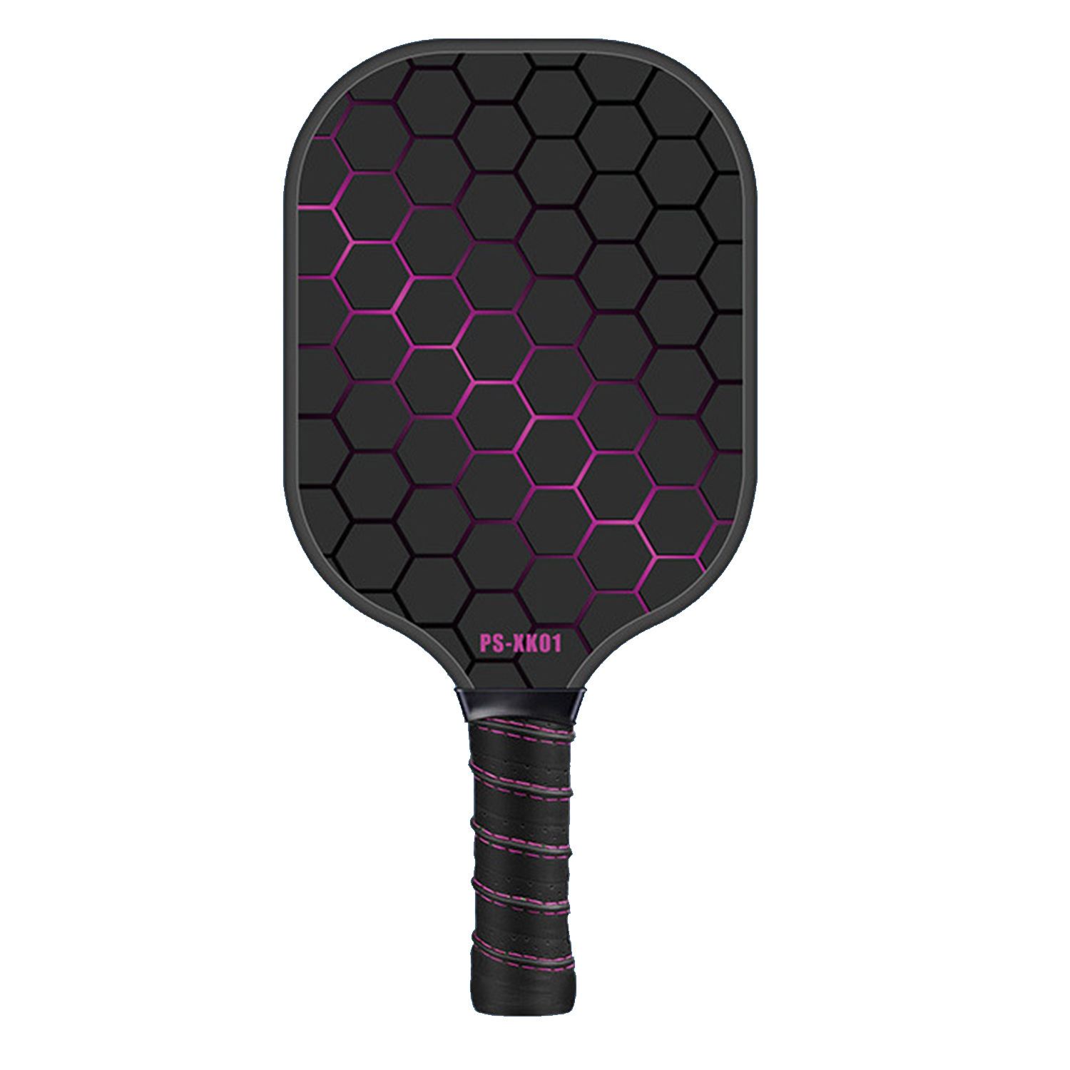 Black and Pink Fiberglass Pickleball Paddle - 220g Lightweight Racket with Breathable PU Comfort Grip and Oversized Sweet Spot for Outdoor Play - Image 1