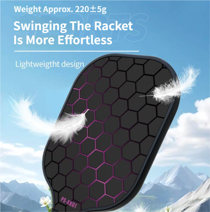Black and Green Fiberglass Pickleball Paddle - 220g Lightweight Racket with Breathable PU Comfort Grip and Oversized Sweet Spot for Outdoor Play - Image 4