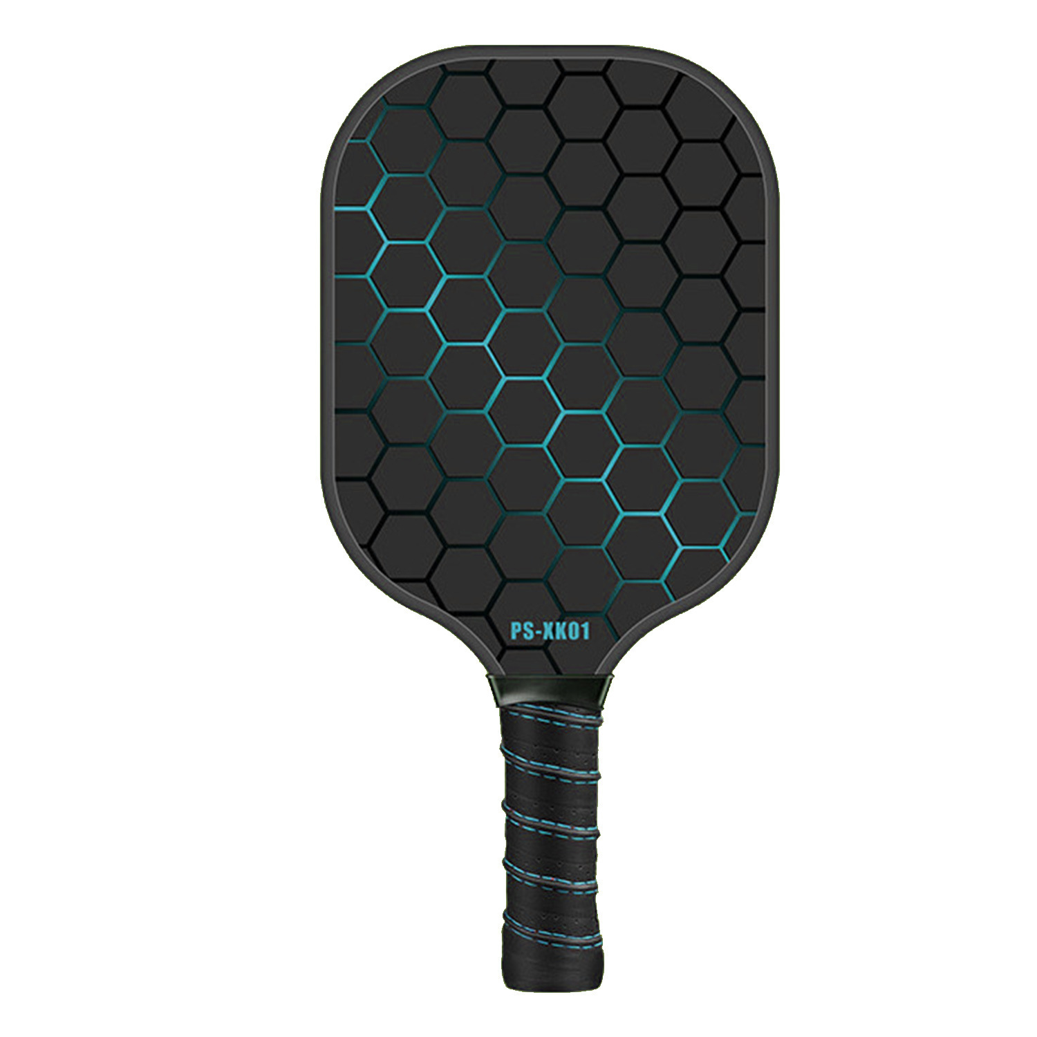 Black and Blue Fiberglass Pickleball Paddle - 220g Lightweight Racket with Breathable PU Comfort Grip and Oversized Sweet Spot for Outdoor Play - Image 1