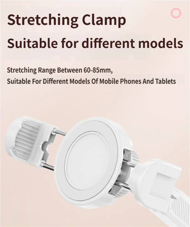 2-in-1 White Soft Plush Pillow Base & Tablet Holder - 3-Axis 180° Rotation, Height Adjustable and Telescopic Clamp Stand, Relieve Arm Fatigue and Neck Strain - Image 5
