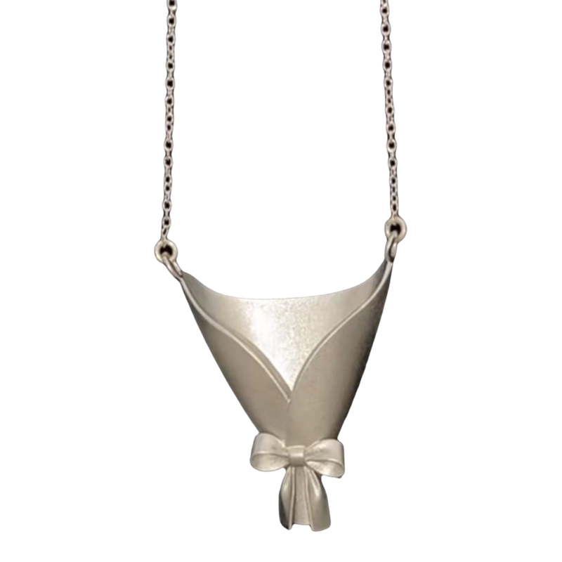 Handcrafted Ikebana Vase Necklace - Elegant Minimalist Wearable Art, Creative Gift for Mother - Image 2