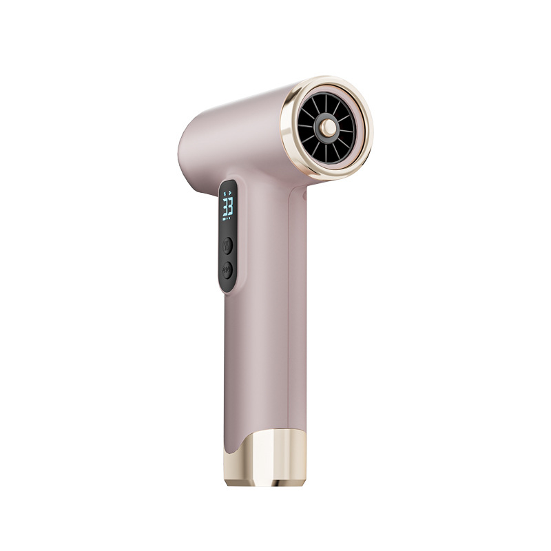 Pink Wireless Rechargeable Hot & Cold Hair Dryer - Lightweight Portable Blow Dryer with Blue Light Ion Care, 3 Speed & Temperature Settings - Image 1