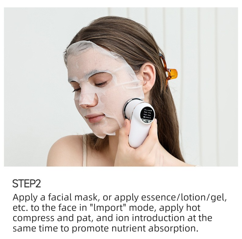 4-in-1 EMS Microcurrent & Constant Hot Compress Facial Toning Device (KL-3032) - Rechargeable Skin Lift & Rejuvenation Massager, Deep Cleaning & Nutrient Import - Image 6