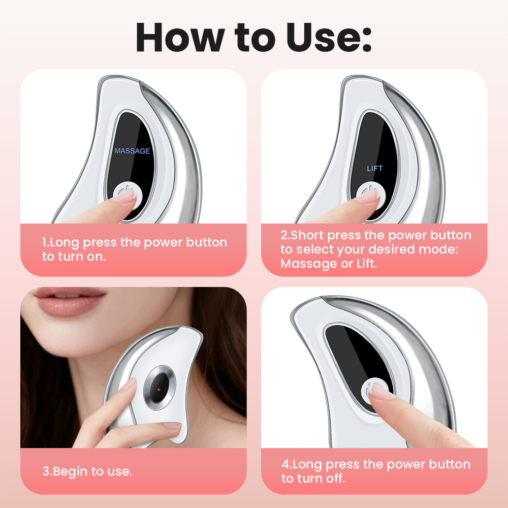 Portable Smart LCD Electric Gua Sha Face Massager - 45°C Constant Hot Compresss & Dual Mode Vibration Facial Lifting Beauty Device - Image 6