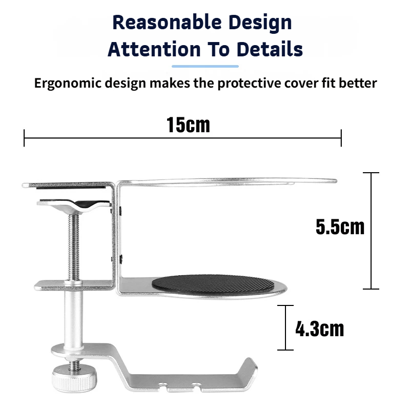2-in-1 Under-Desk Metal Headphone Hanger &  Anti-Spill Cup Holder - No-Drill Heavy-Duty Desk Adjustable Clamp and 360° Swivel Hook - Image 5