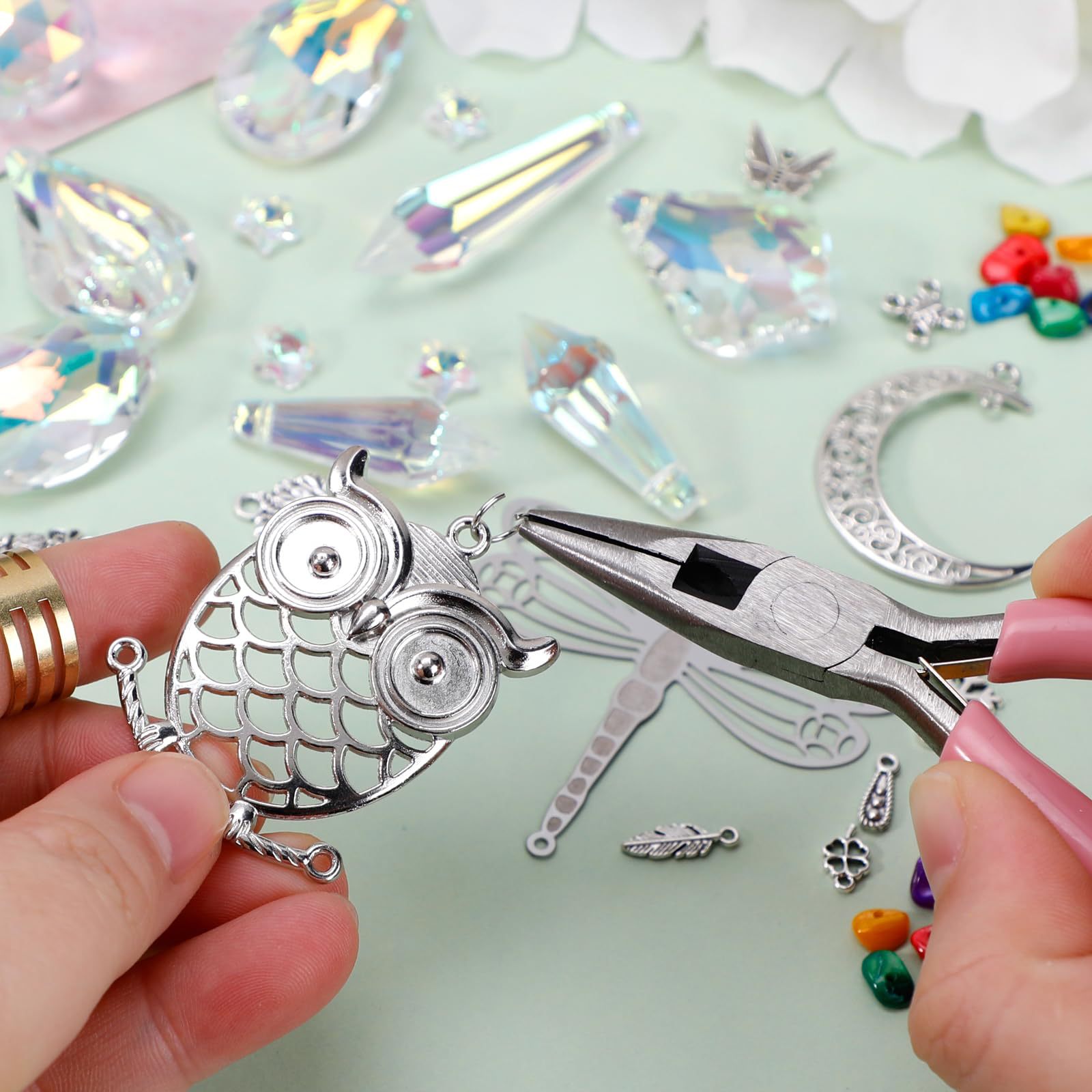 460PCS Suncatcher DIY Making Kit with Storage Box - Premium Crystal Prism Ornaments Craft Set for Home Decor - Image 4