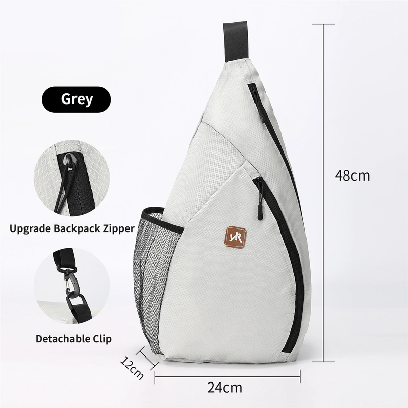 Grey Pickleball & Racket Sports Sling Bag with Expandable High-Capacity Storage - Waterproof Oxford Tennis & Badminton Gear Crossbody Backpack - Image 1