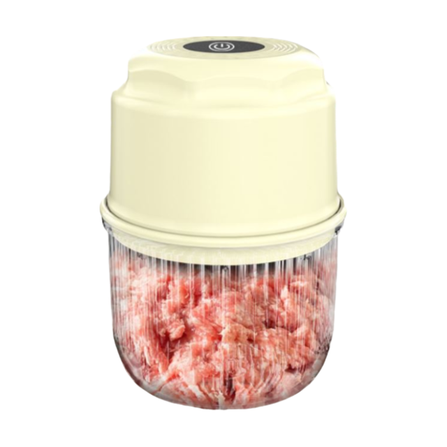 Yellow Cordless Electric Mini Food Chopper with 316 Stainless Steel Blades - Portable 300ml Garlic Crusher & Meat Grinder, One-Touch Operation - Image 1
