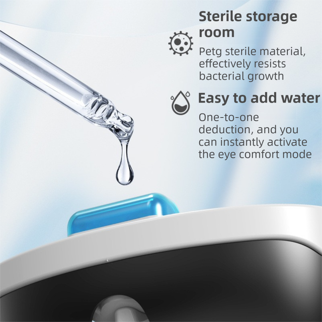 White Rechargeable Wearable Eye Washer & Hydrating Atomizer with Dual-Mode Timer and Sterile Tank - Nano Mist Eye Steamer for Dryness & Fatigue Relief - Image 4