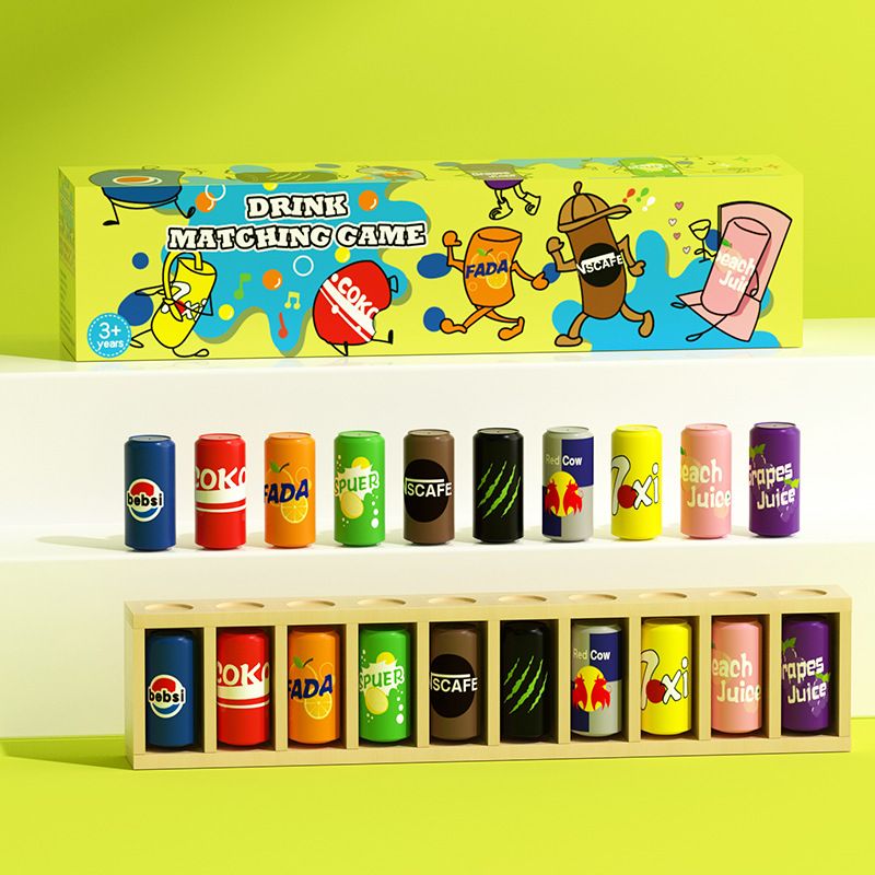 Interactive Beverage Matching Board Game with 20 Colorful Mini Bottles - Color Pairing Memory Challenge - Image 1