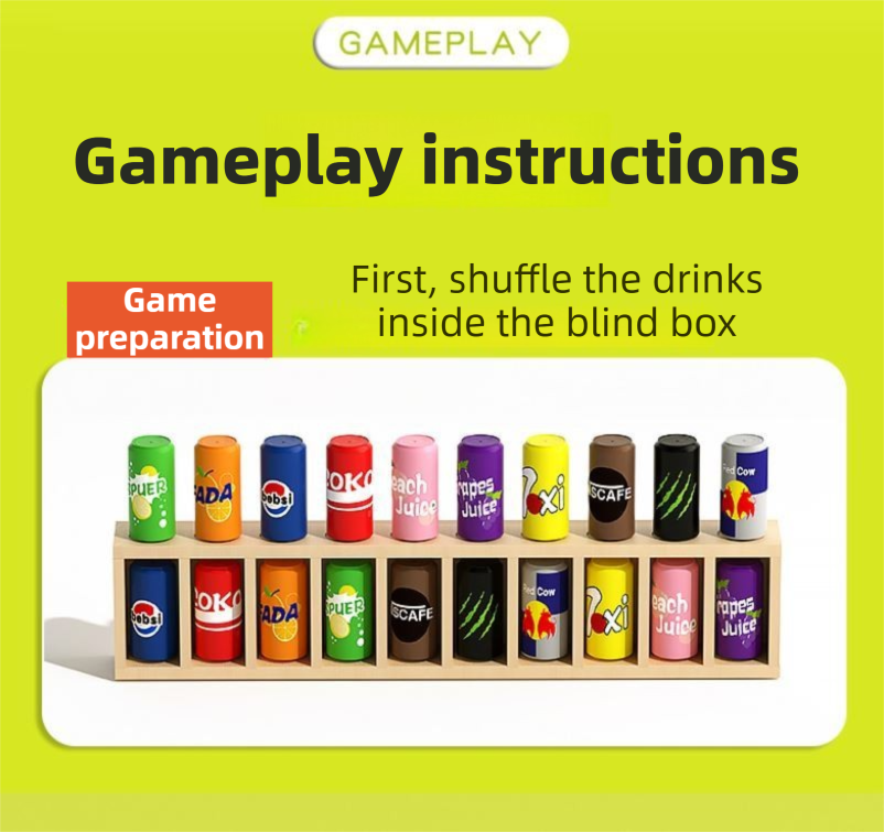 Interactive Beverage Matching Board Game with 20 Colorful Mini Bottles - Color Pairing Memory Challenge - Image 4
